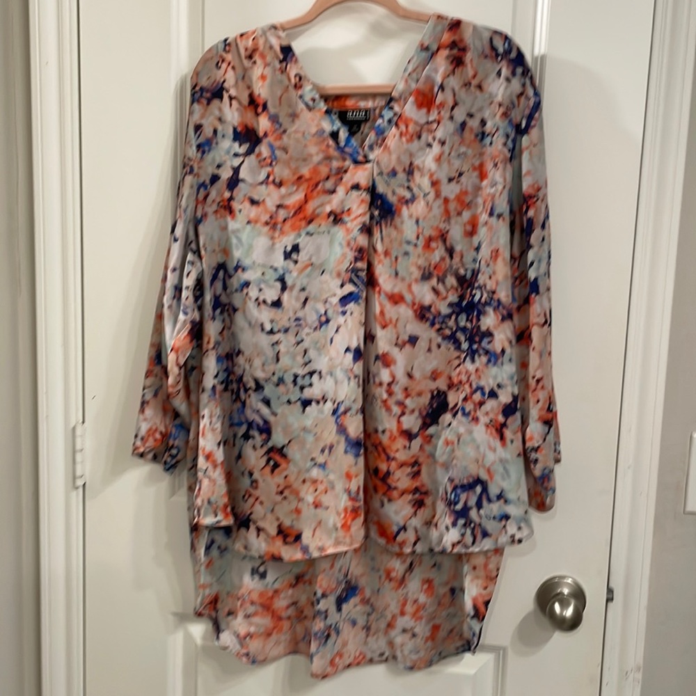 a.n.a. Woman hi/lo long sleeve blouse